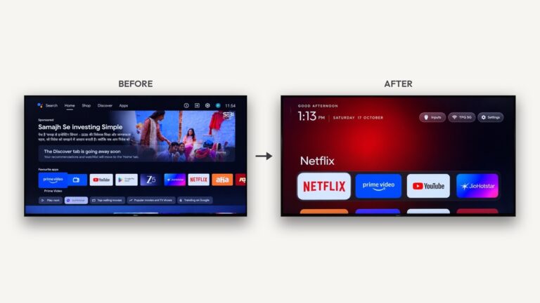 Clean Your TV stock vs clean launcher comparison